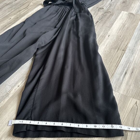 Gap Black Tie Waist Pants Wide Leg Cropped Romper NWT Size XS - Picture 5 of 11